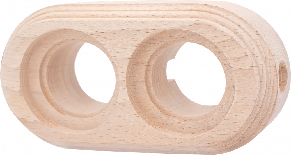 Рамка 2-местная для монтажа с декоративной трубой, бук, цвет натурэль (2 выхода) BF1-620-10/T-2