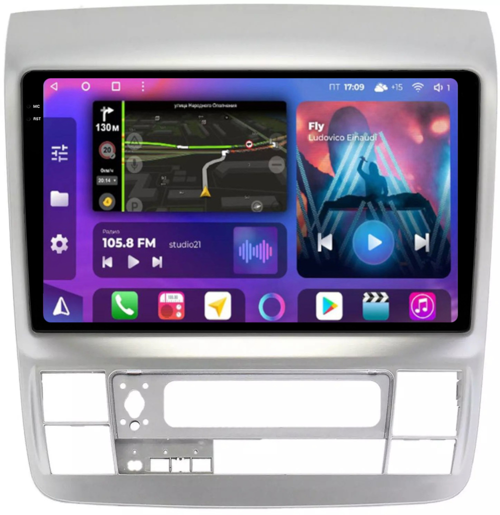 Магнитола для Toyota Alphard 1 H10 2005-2008 - FarCar BM9-2K-9575 монитор 9.5" 2K QLED на Android 14, TS10, 4+32Гб, CarPlay, 4G SIM-слот