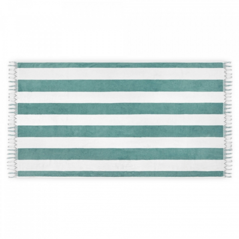 Полотенце пляжное Hamam Cabana 100x180 белое с бирюзовым