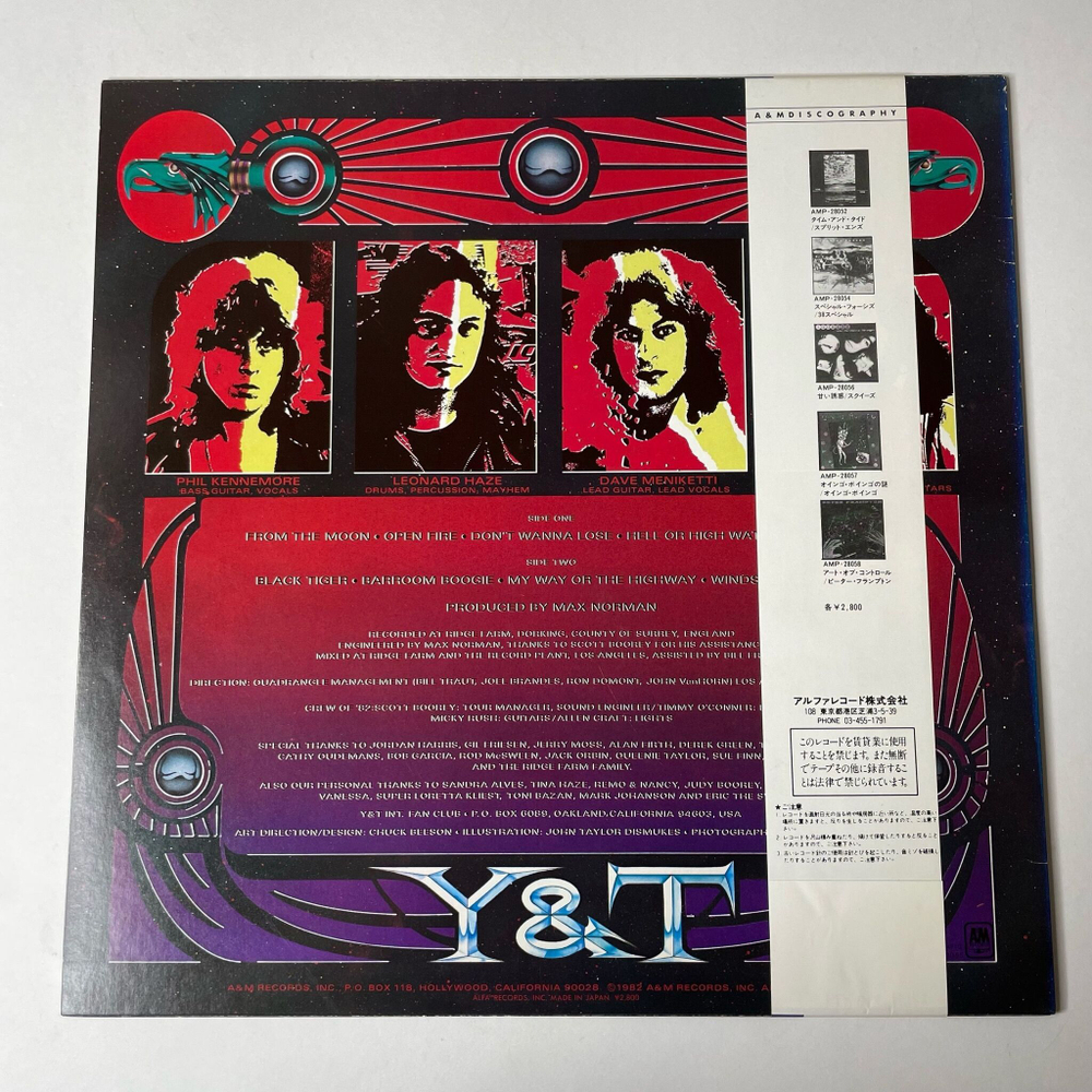 Винтажная виниловая пластинка LP Yesterday and Today (Y and T) Black Tiger (Japan 1982) (Obi)