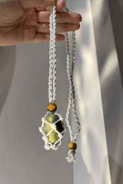 Авоська-подвеска для кристаллов белая (молочная)