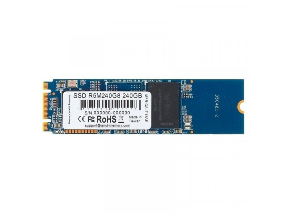 SSD накопитель AMD Radeon R5 240ГБ, M.2 2280, SATA III, [R5M240G8]