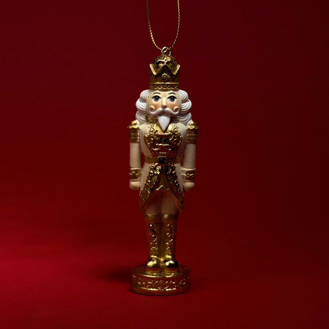 Украшение подвесное Щелкунчик (полирезин), H12x4x3см, золотой
