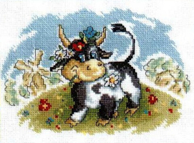 "Корова на лугу"-C089 вышивка