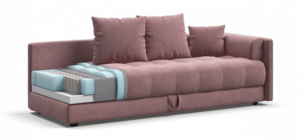 Тахта Босс Велюр Монолит роуз