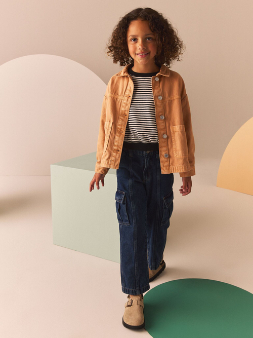 Куртка джинсовая для девочки Next B54-830, Песочный