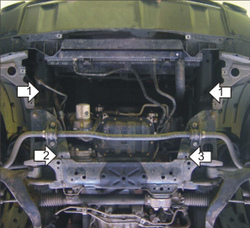 Защита стальная 2 мм Д Infiniti FX 35 MOTODOR.08001