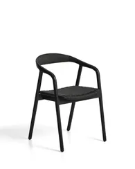 Уличный стул Derile из массива дуба и веревки в черной отделке