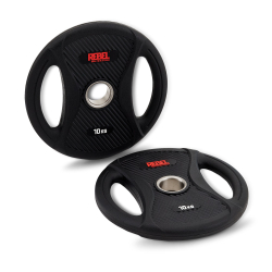 Диски олимпийские обрезиненные с двумя хватами 10 кг REBEL (пара)