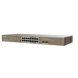 Коммутатор TENDA TEG1118P-16-250W Коммутатор в стойку 16-Ports 10 / 100 / 1000 Base-T + 2-Ports 1000 Base-X SFP ports 16-Ports PoE(PoE бюджет 230W)