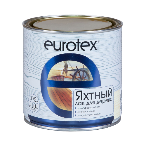 Лак яхтный Eurotex, алкидно-уретановый, полуматовый, 0,75 л, 19296