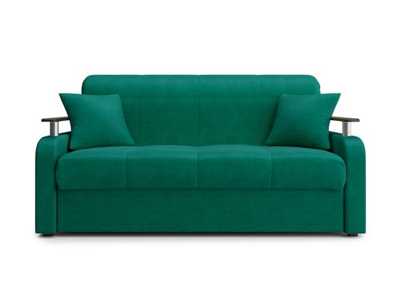Диван Денвер 1,6 - Velutto 33 изумрудный/  коричневая накладка