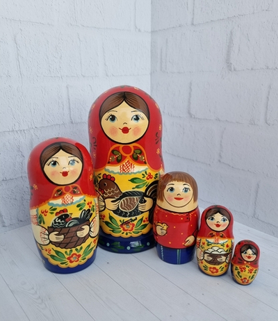 Матрешка "с курочкой" традиция 5мест