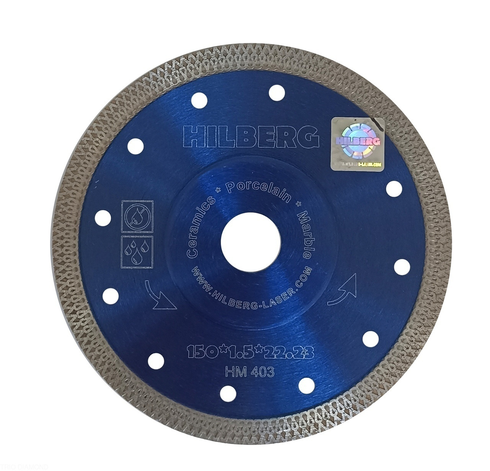 Диск алмазный отрезной 150*22,23 Hilberg Турбо ультратонкий х-тип HM403