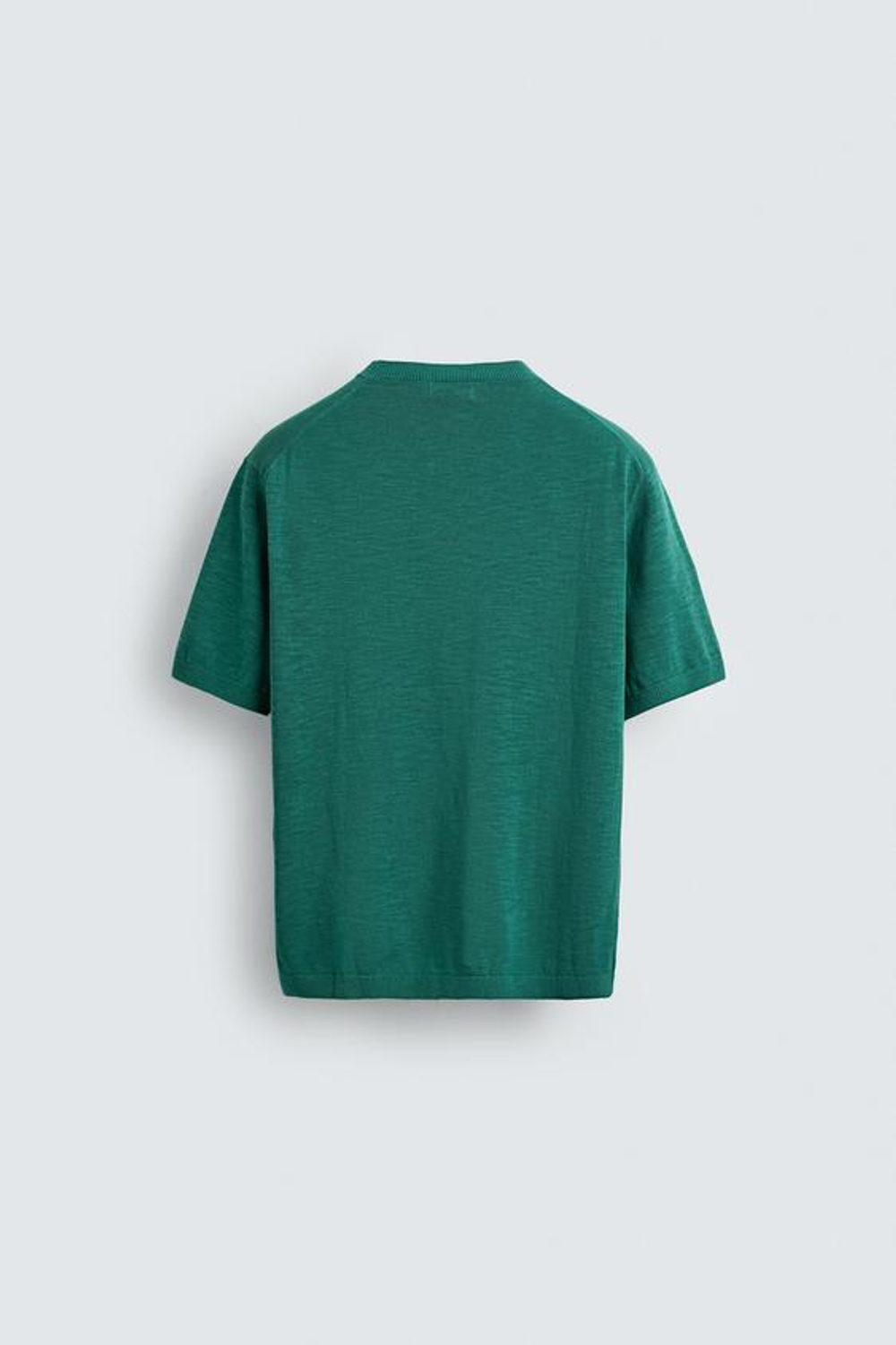 ZARA ФУТБОЛКА КЛАССИЧЕСКОГО КРОЯ, ЗЕЛЕНЫЙ