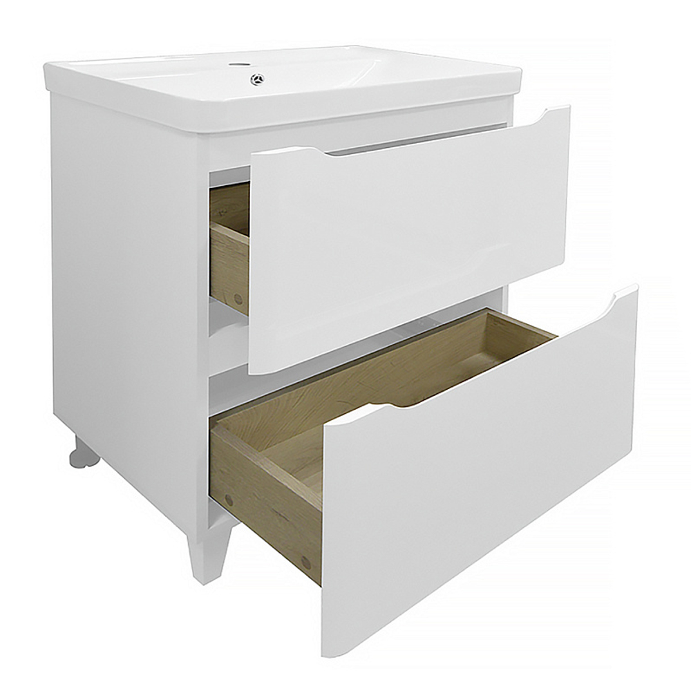 Комплект Тумба Azario LOTOS 70/2 Н 710х475х835 напольная с раковиной Monte 70 (CS00081986)