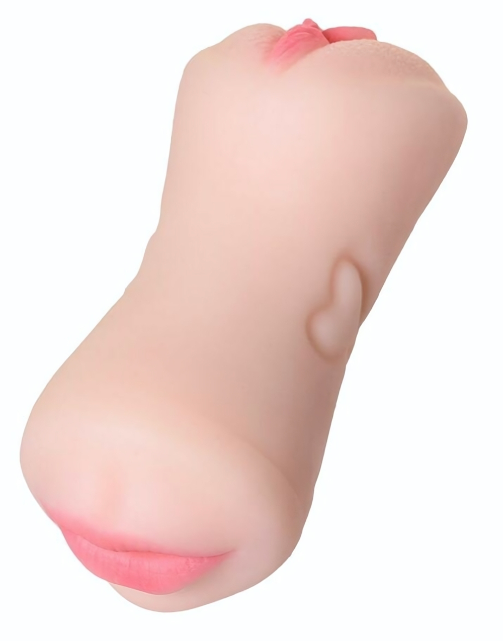 Телесный двусторонний мастурбатор Pretty Mouth - ротик и вагина (Цвет: телесный)