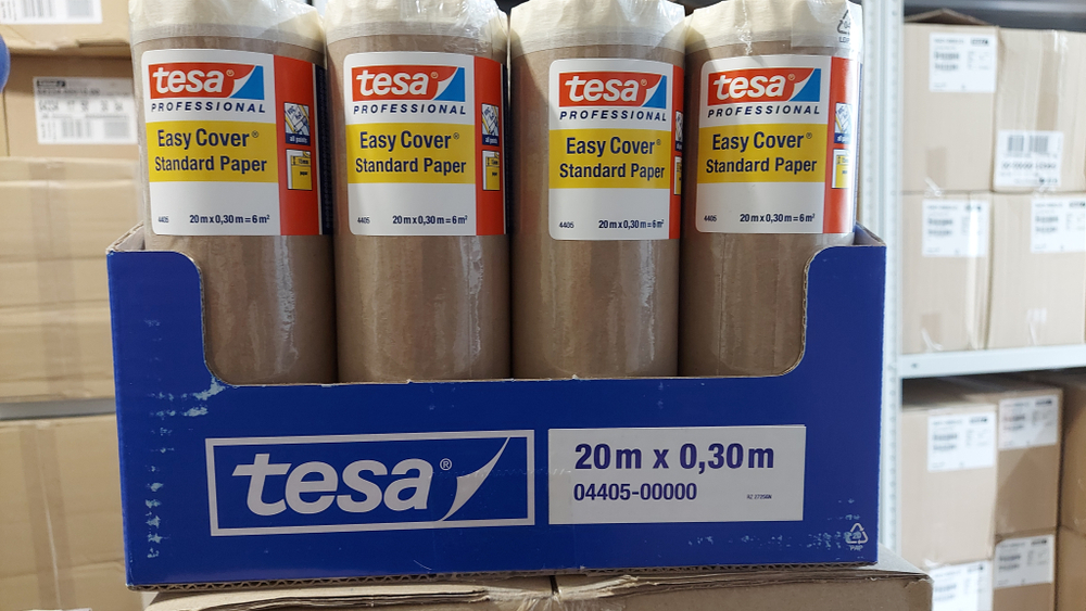 Укрывная бумага с малярной лентой tesa® 4405