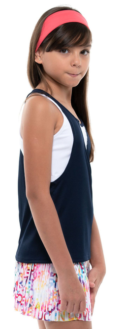 Футболка для девочки Lucky in Love Techno Tropic Play All Day Layer Tank Girls - white/midnight