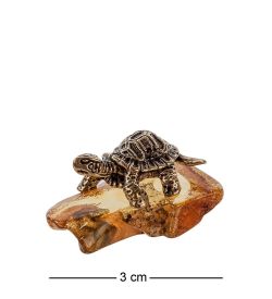 Народные промыслы AM- 613 Фигурка «Черепаха Гримхильда» (латунь, янтарь)