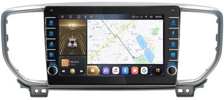 Магнитола для KIA Sportage 2018-2021 (рамка черная) - Carmedia OL-9780-2 (крутилки) QLed, Android 10, ТОП процессор, CarPlay, SIM-слот