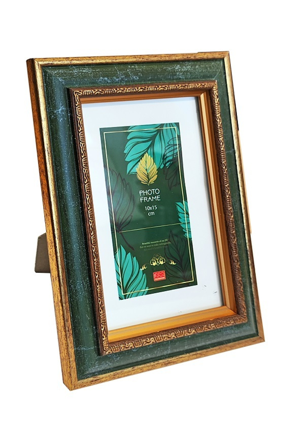 Фоторамка пластик 10х15 см Каррара зеленый