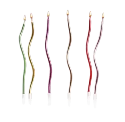 Свечи для торта "Серпантин" 6 шт, коктейльные, разноцветные