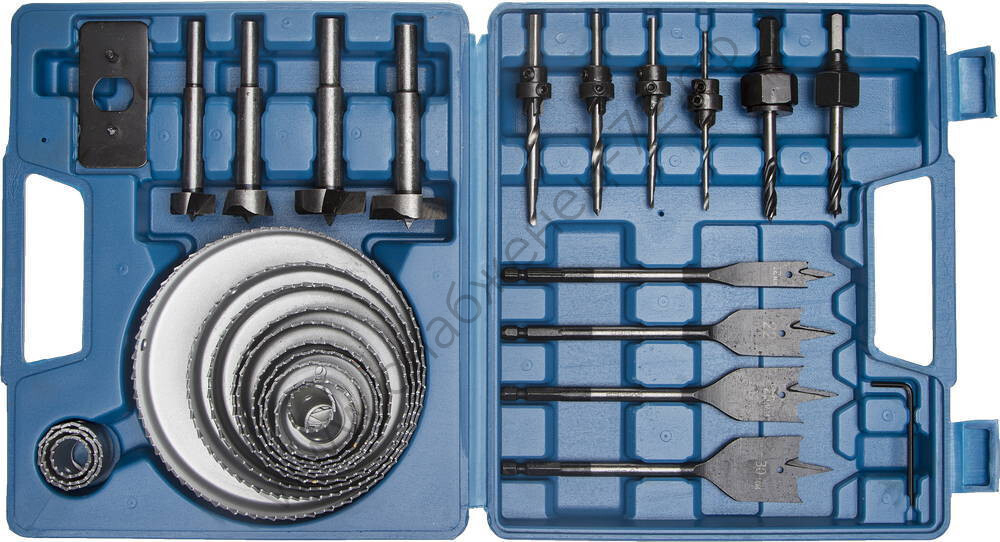 ЗУБР 28 предметов, Набор коронок по дереву и сверл (29555-H28)