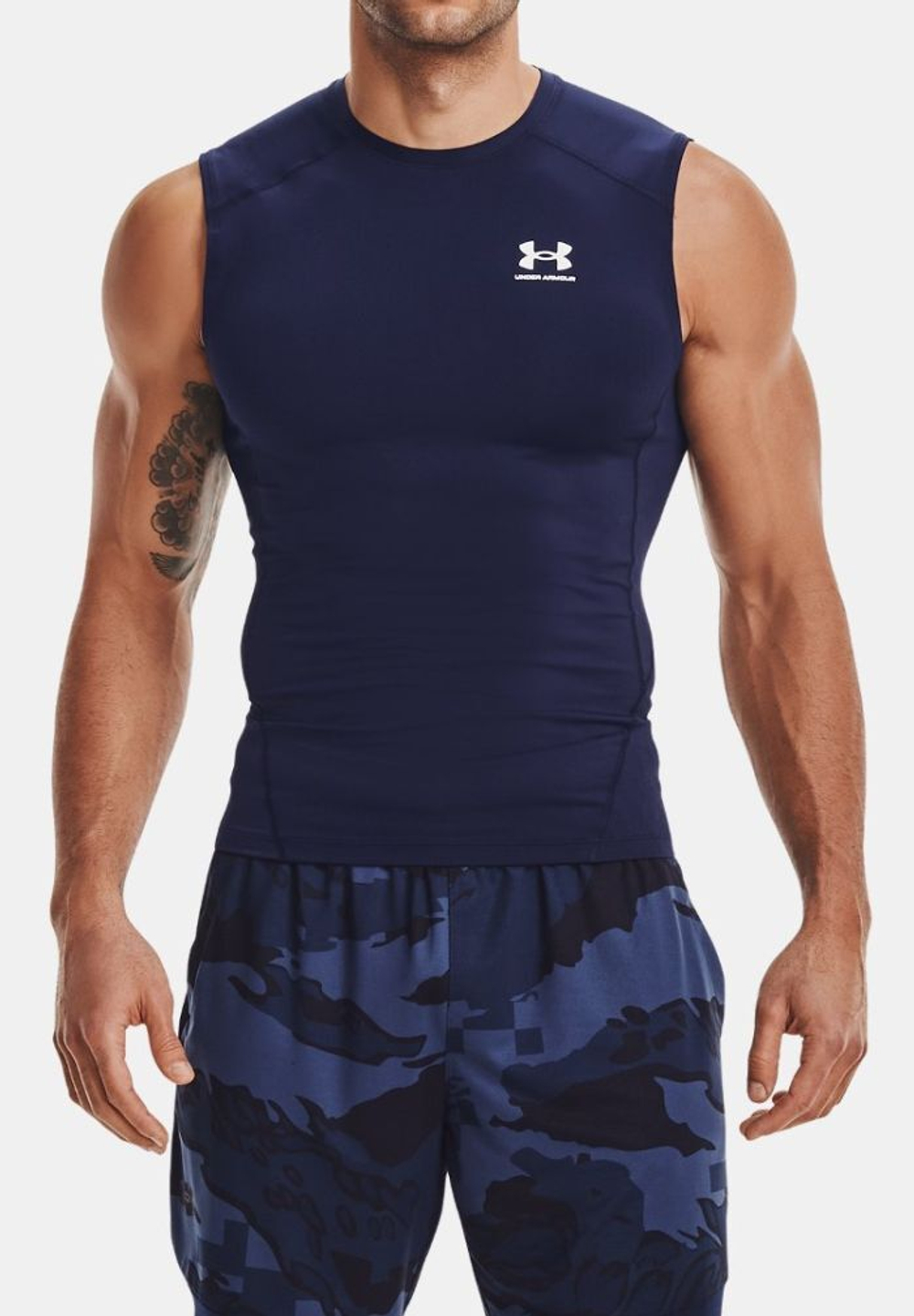Термобелье Under Armour Men's HeatGear Armour Sleeveless - midnight navy/white