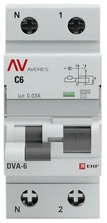Автомат дифференциальный EKF rcbo6-1pn-6C-30-ac-av