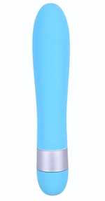 Голубой классический вибратор Precious Passion Vibrator - 17 см. (Цвет: голубой)