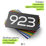 Номер на дверь 923, табличка на дверь для офиса, квартиры, кабинета, аудитории, склада, черная 120х70 мм, Айдентика Технолоджи