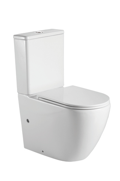 Унитаз-компакт Point Сатурн безободковый, белый, сиденье дюропласт микролифт быстросъем.,