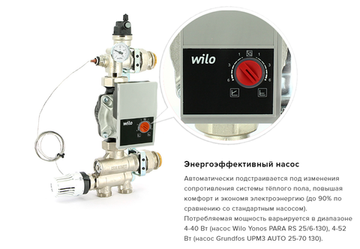 Насосно-смесительная группа Uni-Fitt Solomix 1" с насосом Wilo Yonos PARA RS 25/6-130