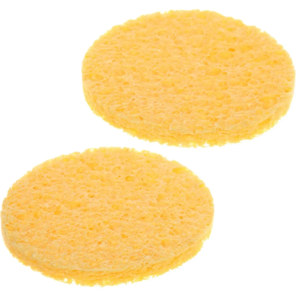 Спонжи для умывания 2шт «KLEVER», цвет желтый, d - 8,5см