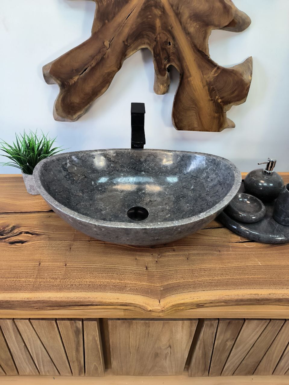 Раковина из мрамора Oval Grey OM-65715  (55*38*19) из натурального камня