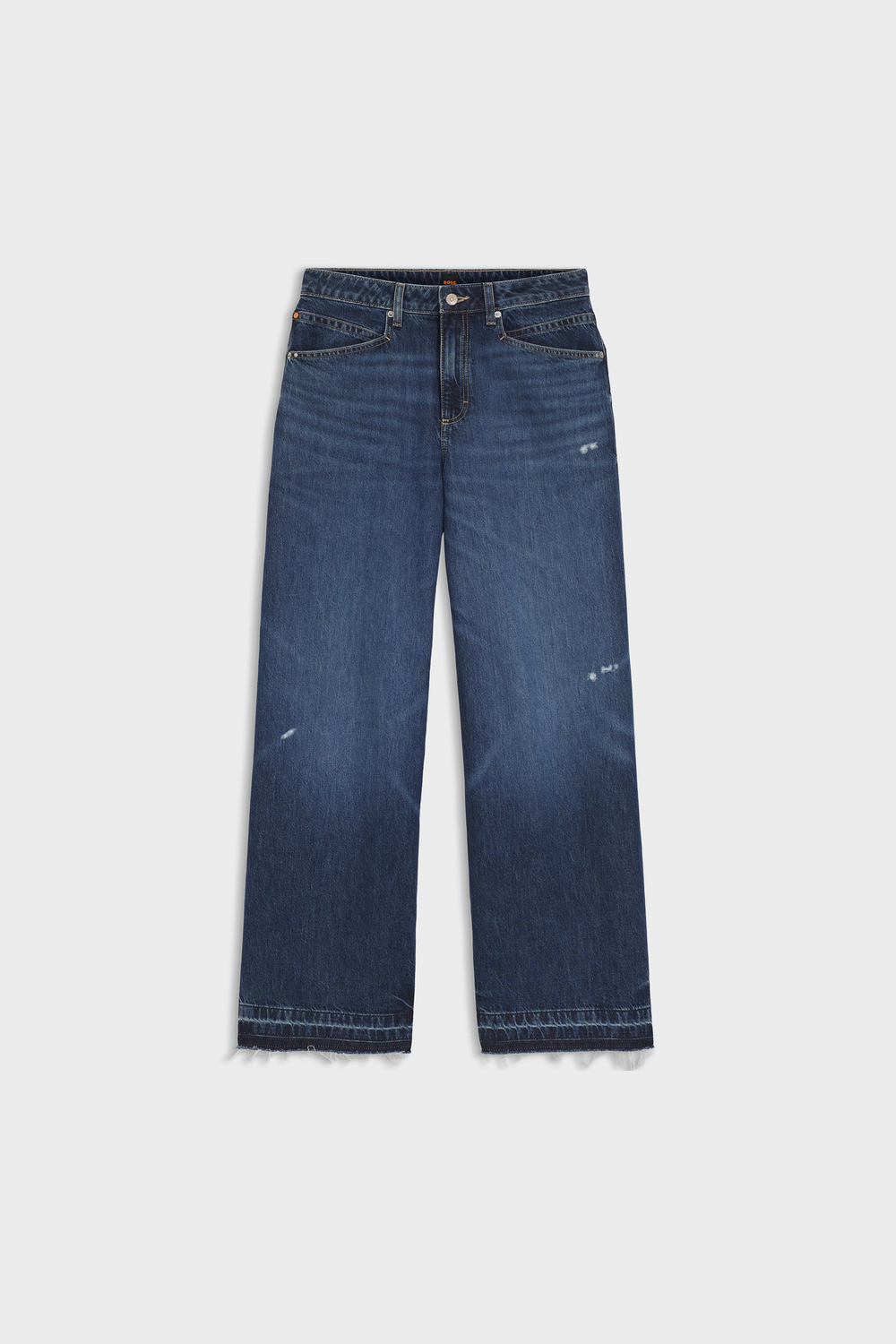 Relaxed-fit jeans in blue rigid denim
