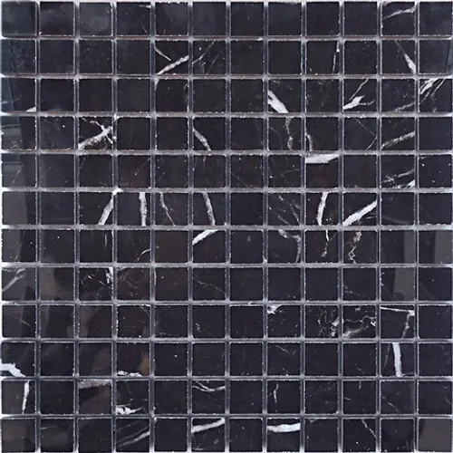 Мозаика из керамогранита Marrone Oriente POL мозаика 23x23 Marble Porcelain черный