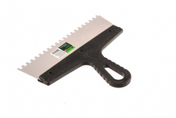 Шпатель из нержавеющей стали, 250 мм, зуб 6 х 6 мм, пластмассовая ручка Сибртех