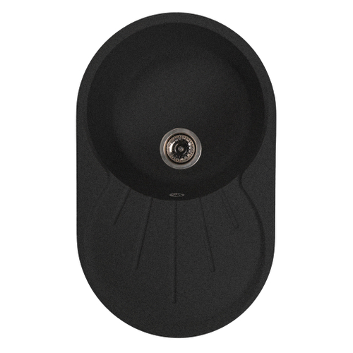 Мойка ML-GMS105 СТАНДАРТ овальная с крылом, черный (308), 740*460*190мм