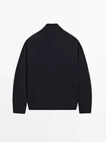 Massimo Dutti Стеганый бомбер, темно-синий