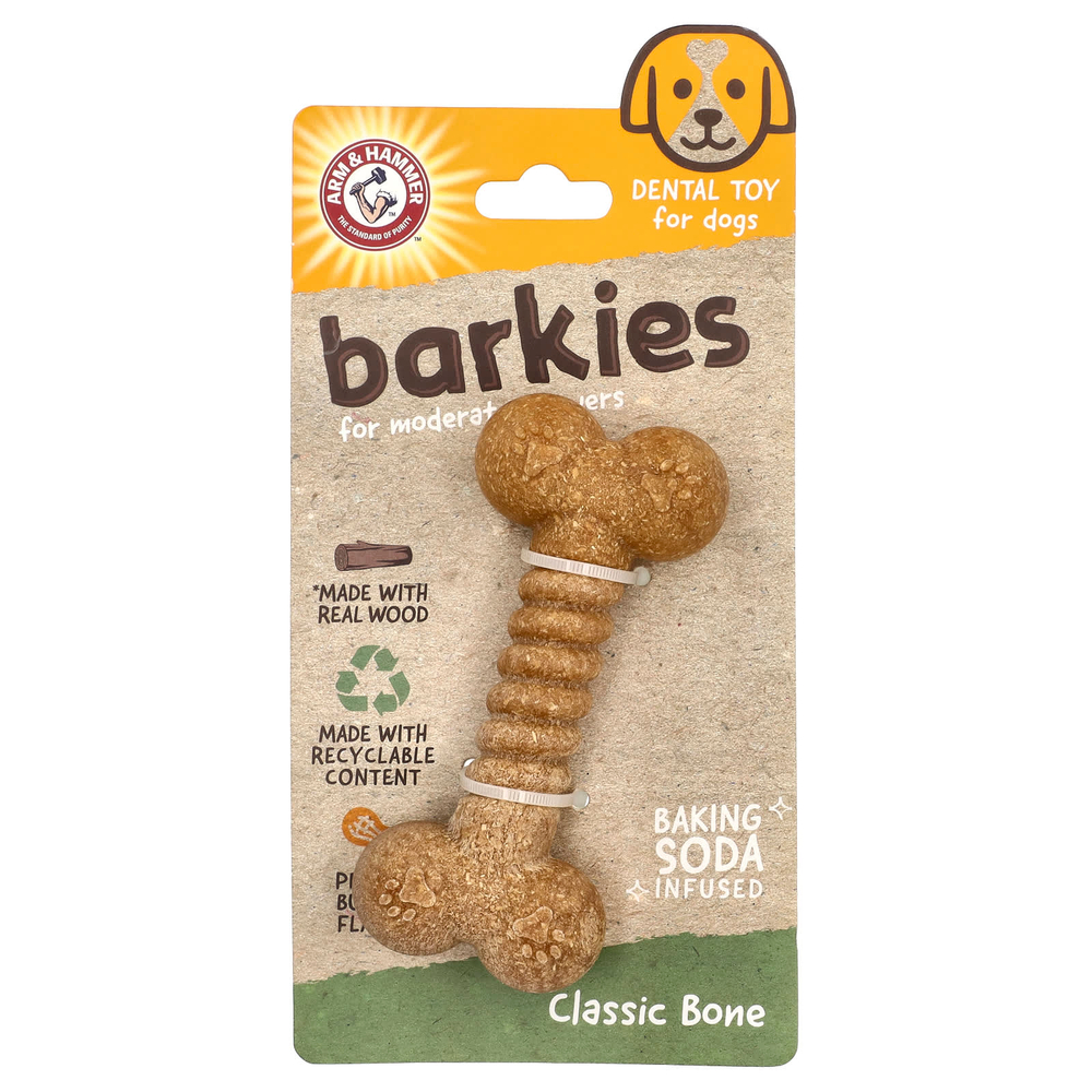 Arm & Hammer, Barkies for Moderate Chewers, стоматологическая игрушка для собак, кольцо, арахисовая паста, 1 игрушка