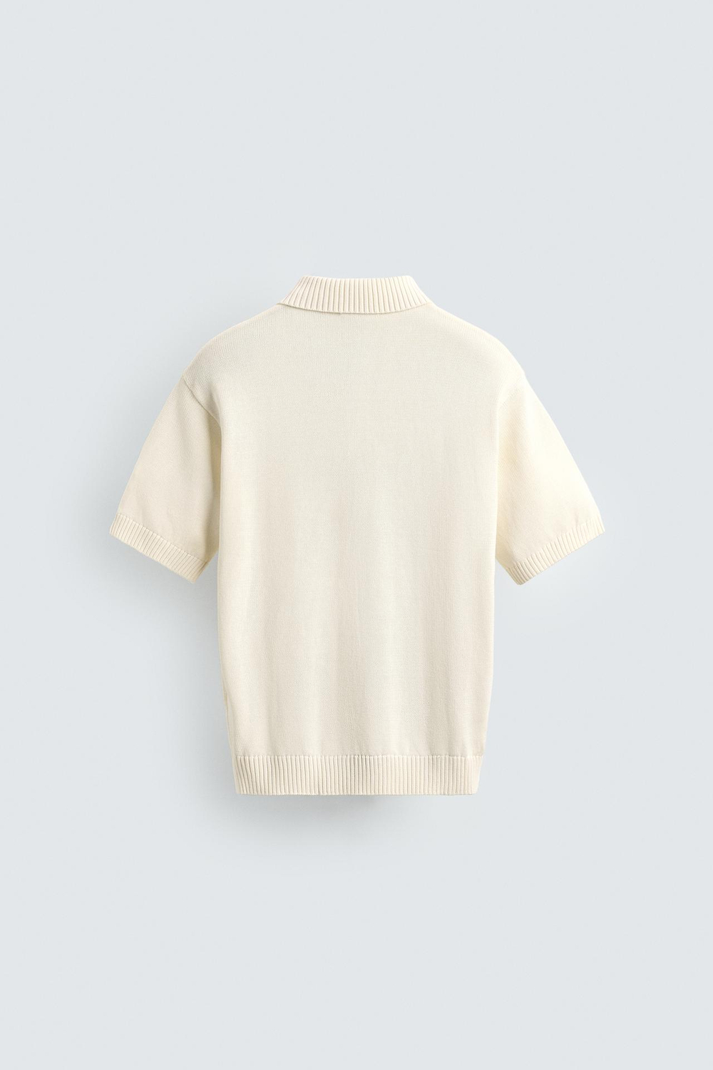 ZARA ПОЛО ИЗ РЕЛЬЕФНОГО ТРИКОТАЖА RELAXED FIT, ЭКРЮ