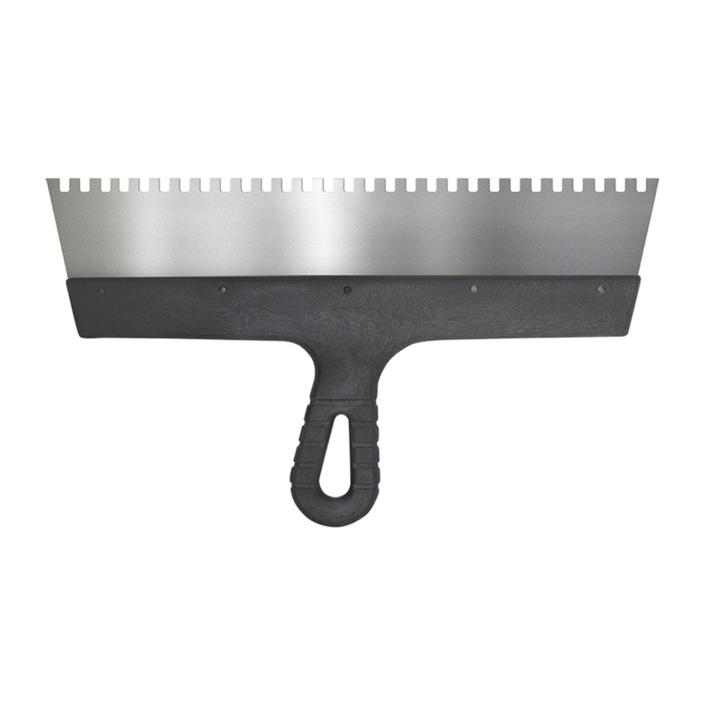 БИБЕР 35232 Шпатель фасадный 350мм нержавеющий зубчатый 6мм (10)