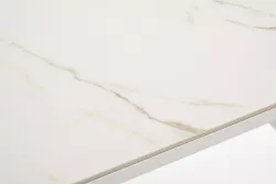 "Меркурий" стол интерьерный раздвижной обеденный из керамики, цвет белый глянцевый