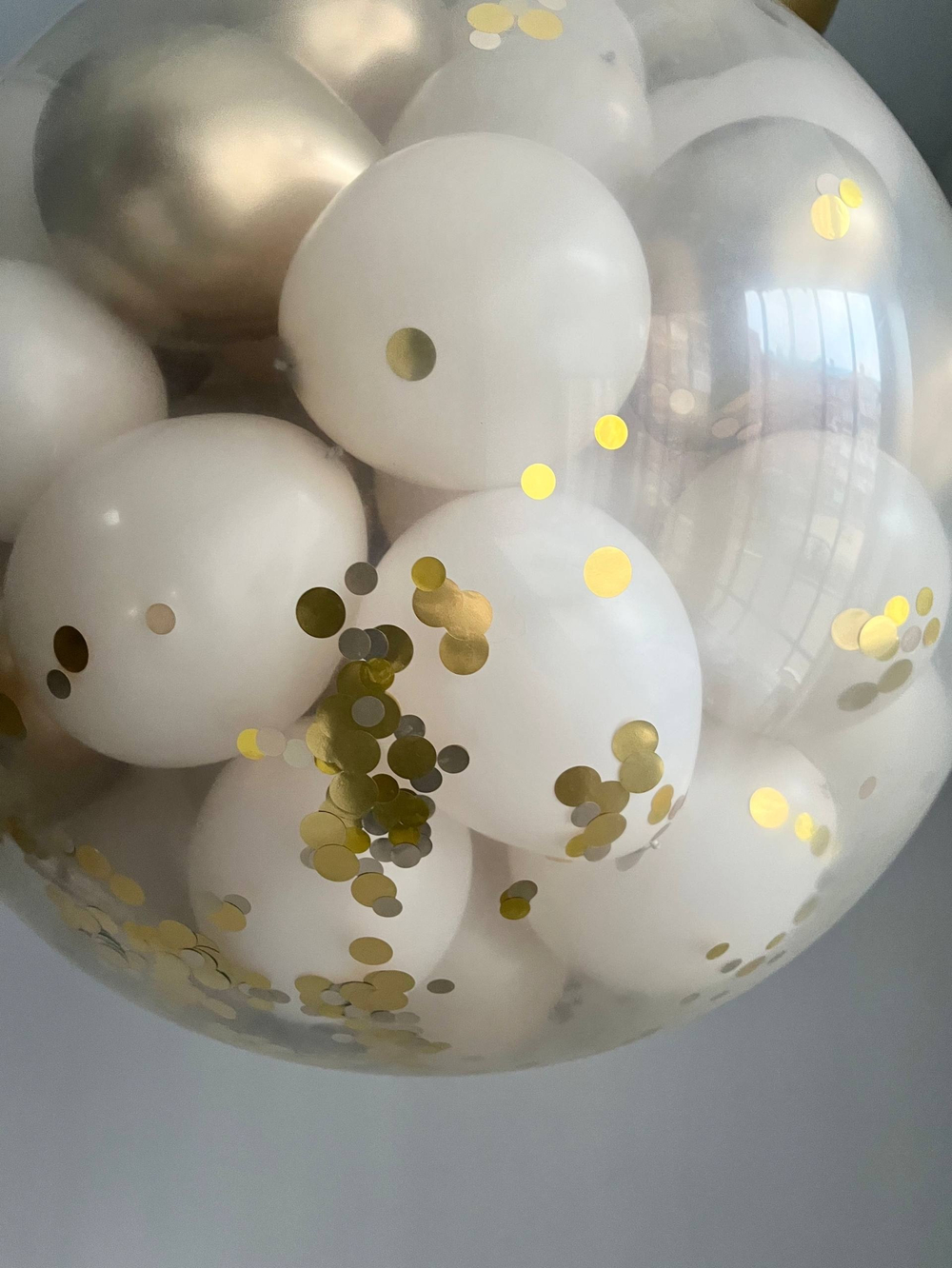 Шар гигант бум BOOM (для взрыва) золото/песок №3913