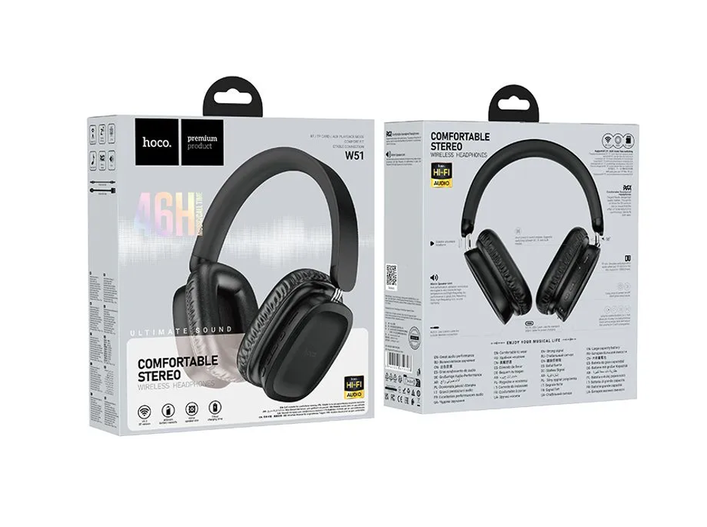 Полноразмерные Bluetooth наушники HOCO W51 (черный)