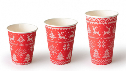 ПП Стакан 350 мл ЗИМНИЙ УЗОР (50/1000)
