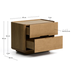 Прикроватная тумбочка Arelida из дуба со светло-коричневой отделкой, 65 x 50 см