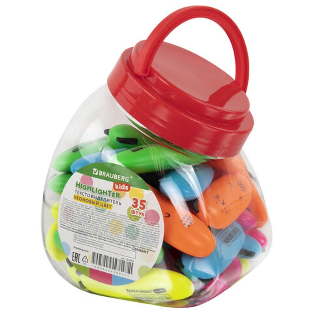 Текстовыделитель мини BRAUBERG KIDS "CUTE CATS NEON", 1шт, АССОРТИ, 1-5 мм, 152433